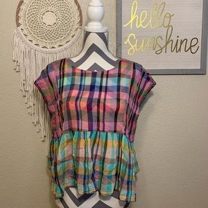 Holding Horses lightweight, plaid shirt. Size Medium